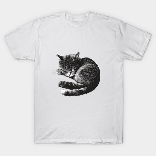 Cute sleeping cat T-Shirt by Koszulki
